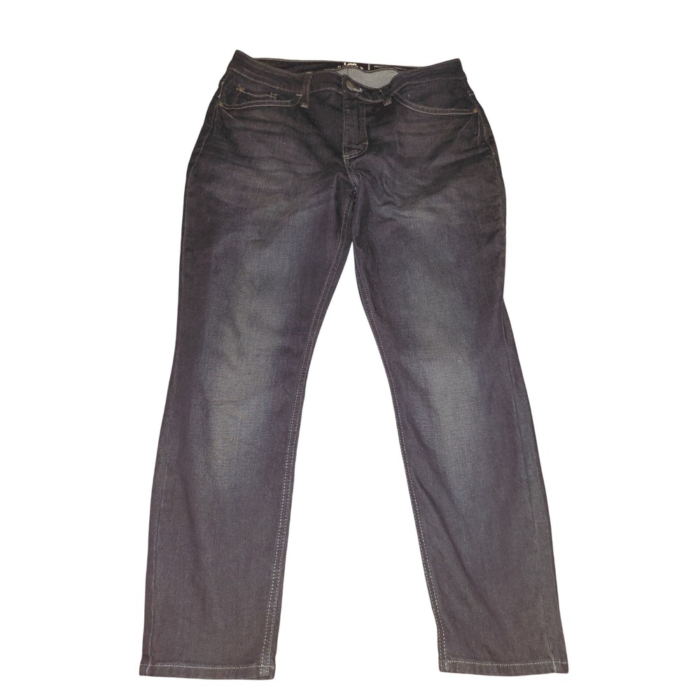 Lee Riders Womens Midrise Skinny Jeans Dark Wash Denim Size 12P